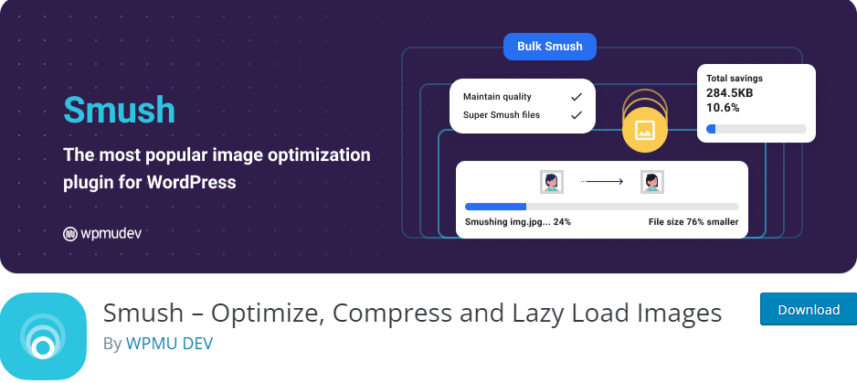 smush-optimize, compress and lazy load images